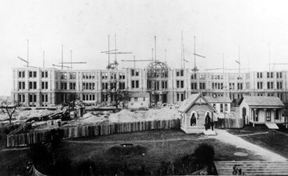 Texas State Capitol Building during construction, 1886 - Austin Texas old photo