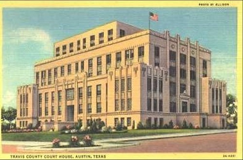 Travis County courthouse, Austin Texas vintage postcard