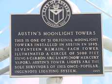 Autin's Moonlight Towers plaque