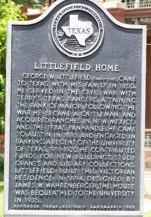 Austin TX - Littlefield House Historical Marker