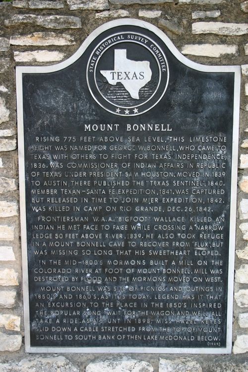 Austin TX Mount Bonnell  historical marker
