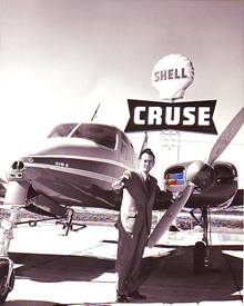 King Cruse and plane in Houston, Texas, 1959