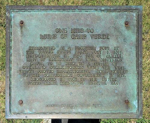 Camp Verde Texas Centennial plaque
