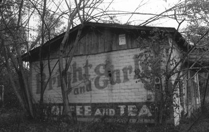 Bright and Early Coffee and Tea ghost sign,  Bugscuffle, Texas