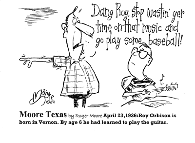 Roy Orbison born in Vernon Texas, April 23, 1936 history cartoon