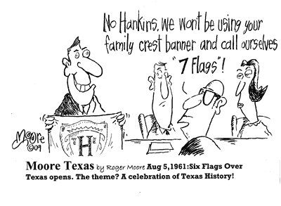 Texas history cartoon - August 5, 1961 - Six Flags Over Texas