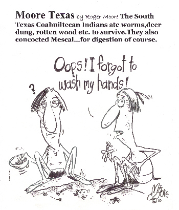 Coahuiltecan Indians, Texas history cartoon