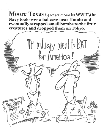 WWII Bat Bombs - Texas history cartoon