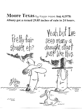 August 4, 1978 record rain - Texas history cartoon