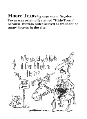 Snyder, Texas - Hide Town; Texas history cartoon