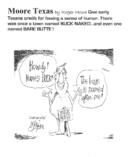 Texas history cartoon - Buck Naked, Texas