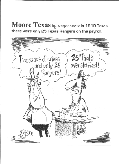 1910- Texas Rangers, Texas history cartoon