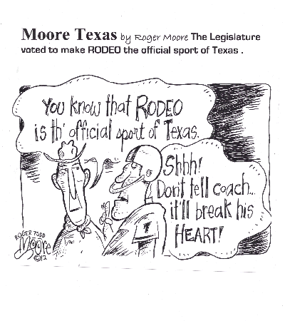 Rodeo the official sport of Texas, Texas history cartoon