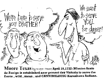 Texas  history Cartoon - April 10, 1722, Katankawa Indians