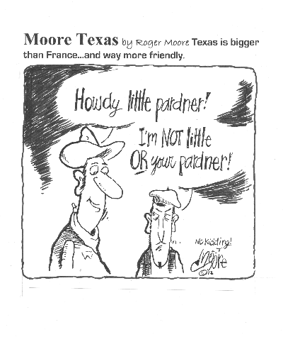 Texas history cartoon - Texas bigger than France