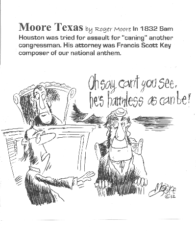 Texas history cartoon - 1832 Sam Houston