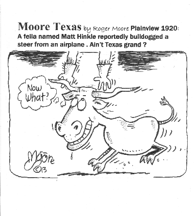 bulldogged a steer; Texas history cartoon