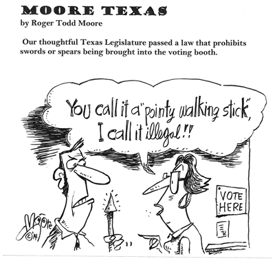 Txas history cartoon -  voting booth