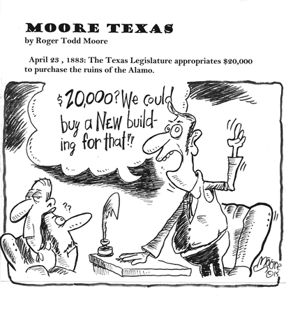 Purchase of Alamo; Texas history cartoon