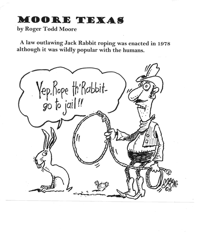 Jack Rabbit Roping ; Texas history cartoon