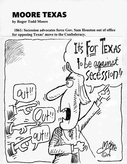 1861: Secession & Sam Houston; Texas history cartoon