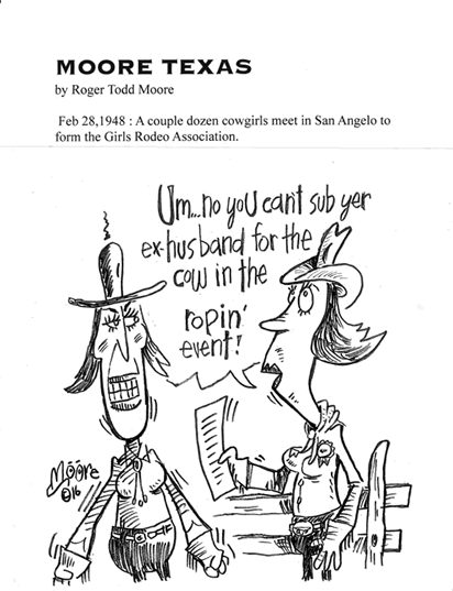 1948: Cowgirls; Texas history cartoon