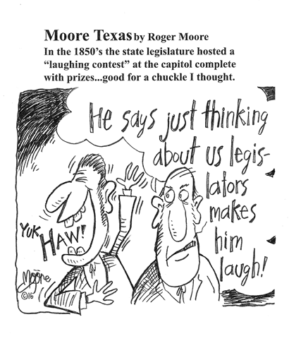 Laughing Contest; Texas History Cartoon