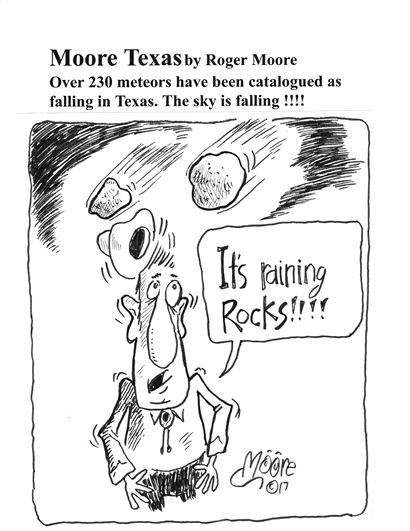 Meteors in Texas; Texas history cartoon