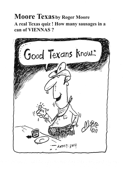 Viennas sausages; Texas history cartoon