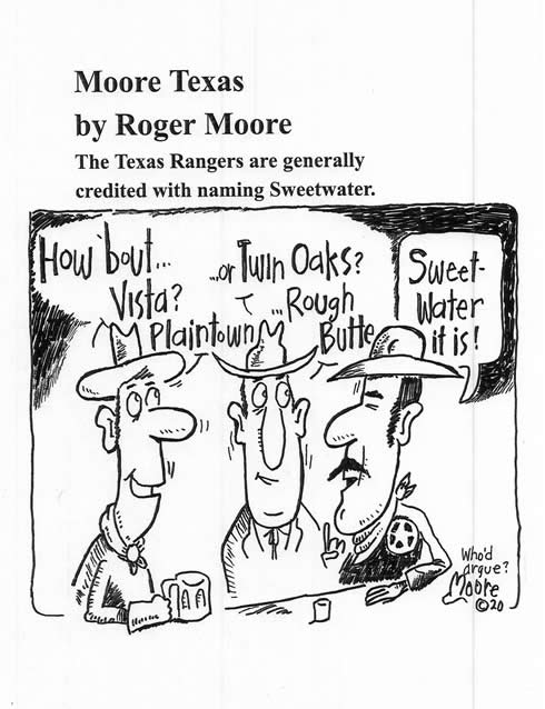 Texas rangers named Sweetwater; Texas history cartoon