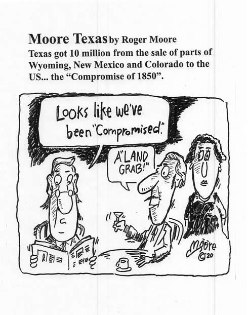 Compromise of 1850; Texas history cartoon by Roger  Moore