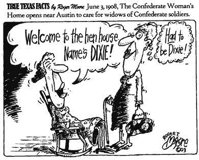 Confederate Woman's Home, Texas cartoon