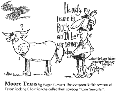 Cowboy called 'Cow Servants' Cartoon
