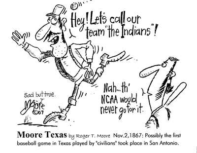 First baseball game played by civilians in Texas