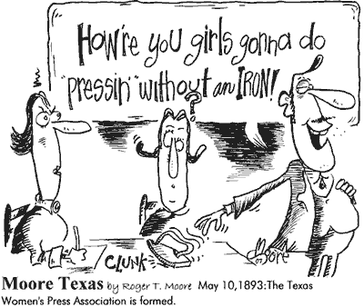 Texas Women's Press Association formed, Texas history cartoon