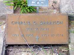 Charlie G. Garrison grave, Sgt US army, Corinth Baptist Church Cemetery, Schulenburg, Texas