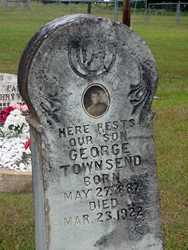 George Townsend tombstone, Corinth Baptist Church Cemetery, Schulenburg, Texas