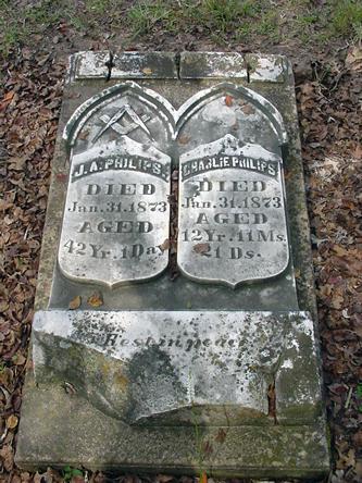 Ledbetter TX father & son twin tombstones