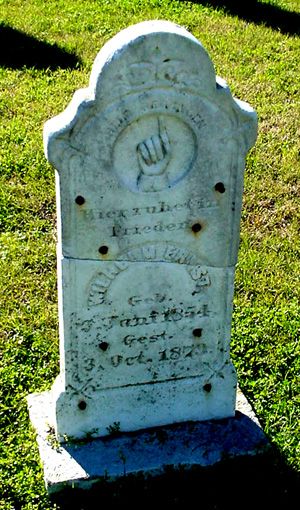 TX - Industry United MethodistChurch Cemetery  repaired tombstone with hand pointing up