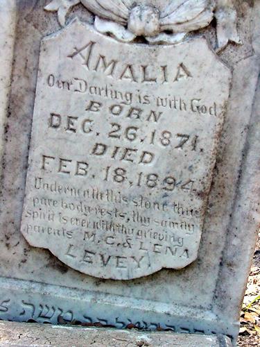 Lavaca County TX - Hallettsville Jewish Cemetery Amalia Levey tombstone