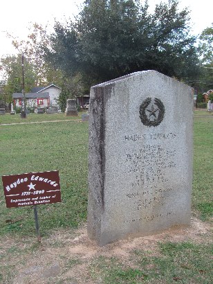 Haden Edwards TX Centennial Marker - Oak Grove Cemetery , Nacogdoches TX 