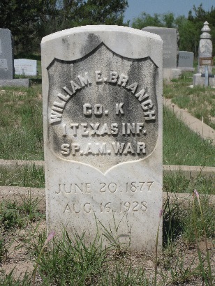 Reagan County TX - Stiles Cemetery  Spanish American War Veteran tombstone