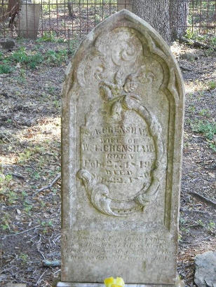 Washington County TX Bethlehem Cemetery inscription