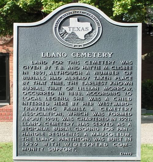 Amarillo TX - Llano Cemetery Historical Marker