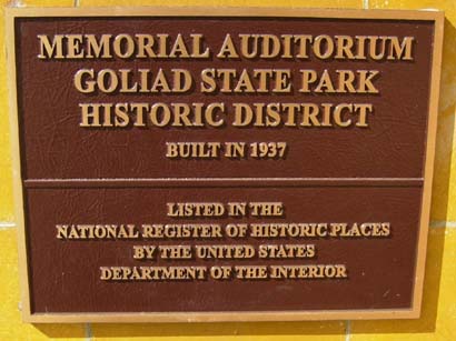 Goliad Tx Centennial Community Center Memorial Auditorium Plaque