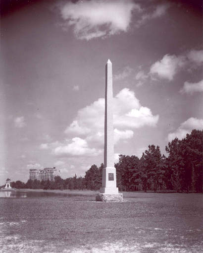 Houston TX - Pioneer Memorial Monument in Hermann Park, 1936 old photo