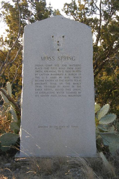 Howard County TX Moss Spring Centennial Marker