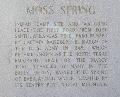 Howard County TX Moss Spring Centennial Marker