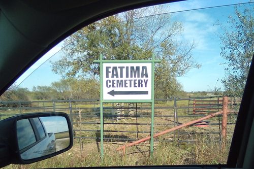 Abbott TX, Hill County Fatima Cemetery Sign 