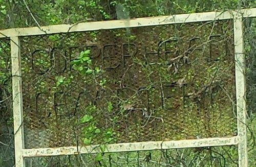 Hill County Aquila TX Copperhead Cemetery sign